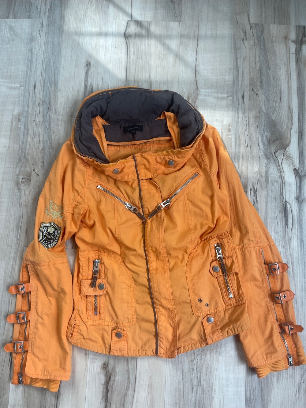Vero Moda Orange Utility Jacket with Hooded Collar